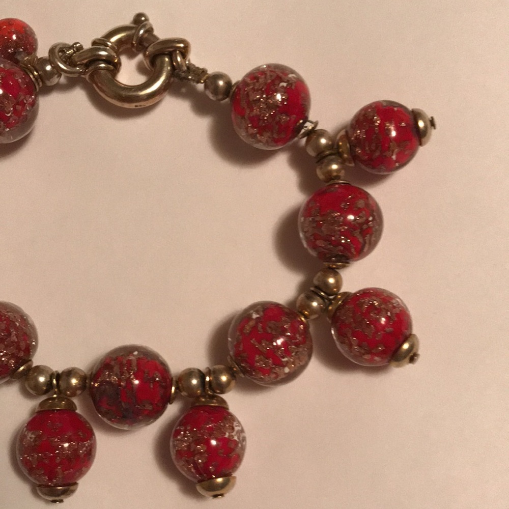 Sterling and bead bracelet